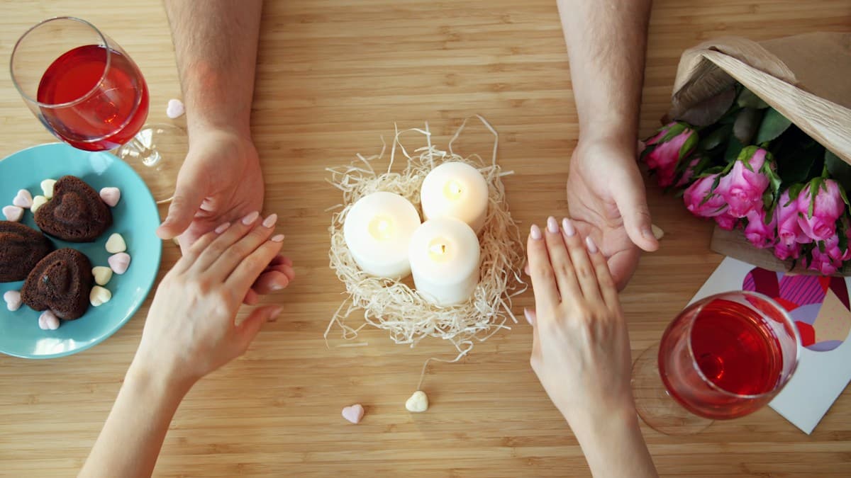 Jantar romântico para o casal